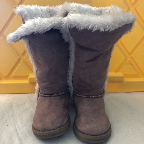 Girls cute brown faux soft leather boots with fur.=,  Bundle and Save!! - Picture 2 of 5